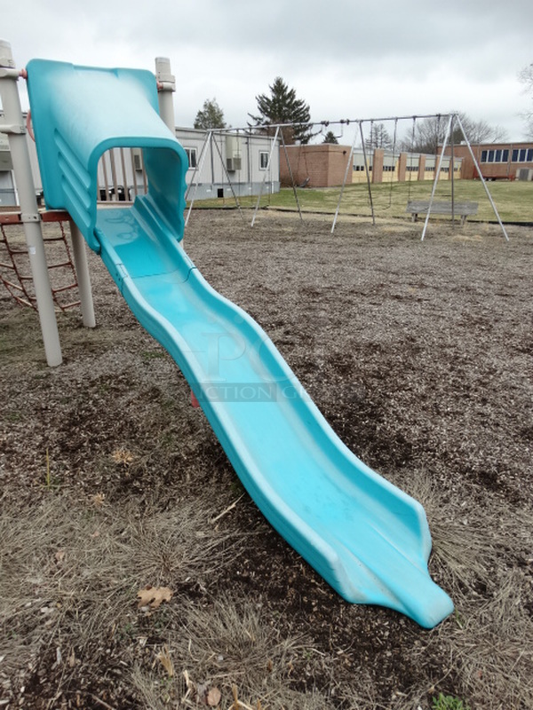 Gray and Blue Metal Playground Unit w/ 2 Slides, 2 Ladders and Tic Tac Toe. BUYER MUST REMOVE. Item Is Located In Coatesville, PA - Winner Will Have Up To 2 Weeks To Remove. Address Will Be Given To the Winning Bidder After They Provide a Certificate of Insurance - Image 5 of 11