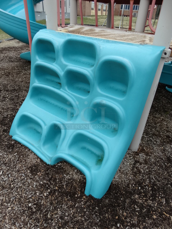 Gray, Blue and Orange Metal Playground Unit w/ Spiral Slide and 5 Various Climbing Entrances. BUYER MUST REMOVE. Item Is Located In Coatesville, PA - Winner Will Have Up To 2 Weeks To Remove. Address Will Be Given To the Winning Bidder After They Provide a Certificate of Insurance - Image 4 of 12