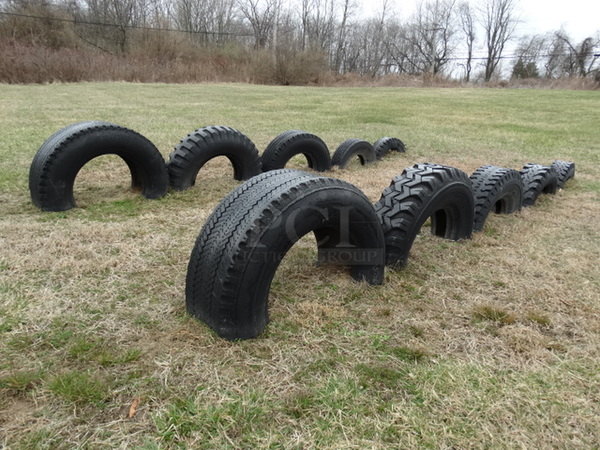 ALL ONE MONEY! Lot of 2 Tire Caterpillars; Includes 10 Tire Pieces. BUYER MUST REMOVE. Item Is Located In Coatesville, PA - Winner Will Have Up To 2 Weeks To Remove. Address Will Be Given To the Winning Bidder After They Provide a Certificate of Insurance