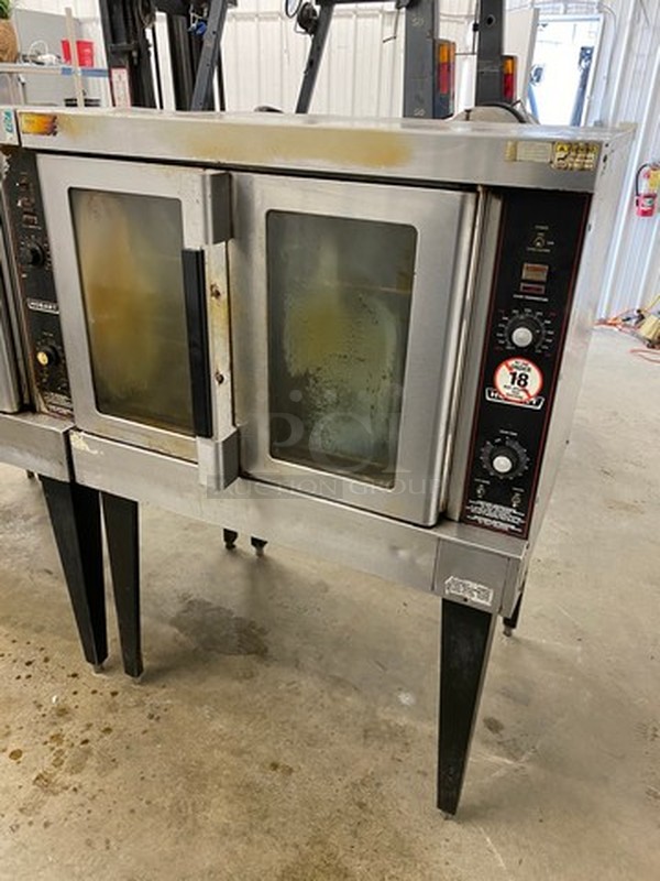 GORGEOUS! Hobart Stainless Steel Commercial Gas Powered Full Size Convection Oven w/ View Through Doors, Metal Oven Racks and Thermostatic Controls on Metal Legs. 40x32x58 - Image 3 of 5