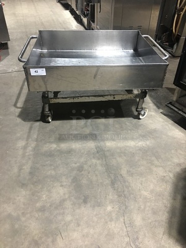 All Stainless Steel Mixing Tub! On Stand With Casters!  - Image 1 of 8