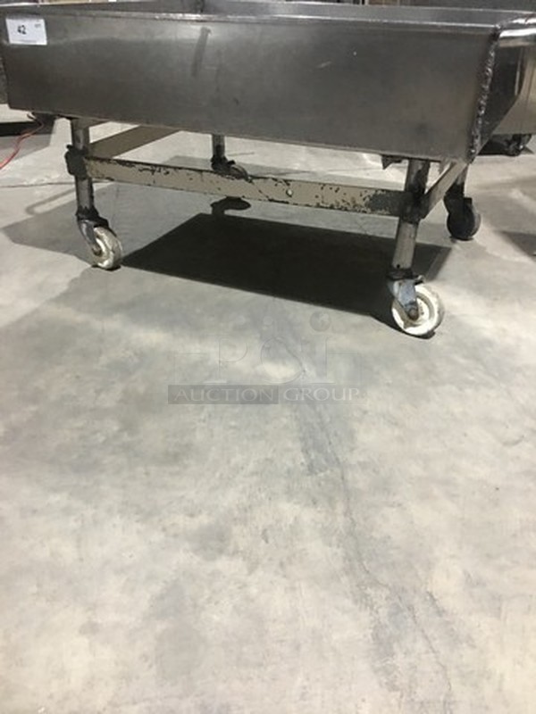 All Stainless Steel Mixing Tub! On Stand With Casters!  - Image 7 of 8