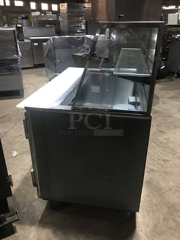 Leader Refrigerated Mega Top Sandwich Prep Table With Sneeze Guard! Model LM48! 115V 1 Phase! On Legs! - Image 2 of 11