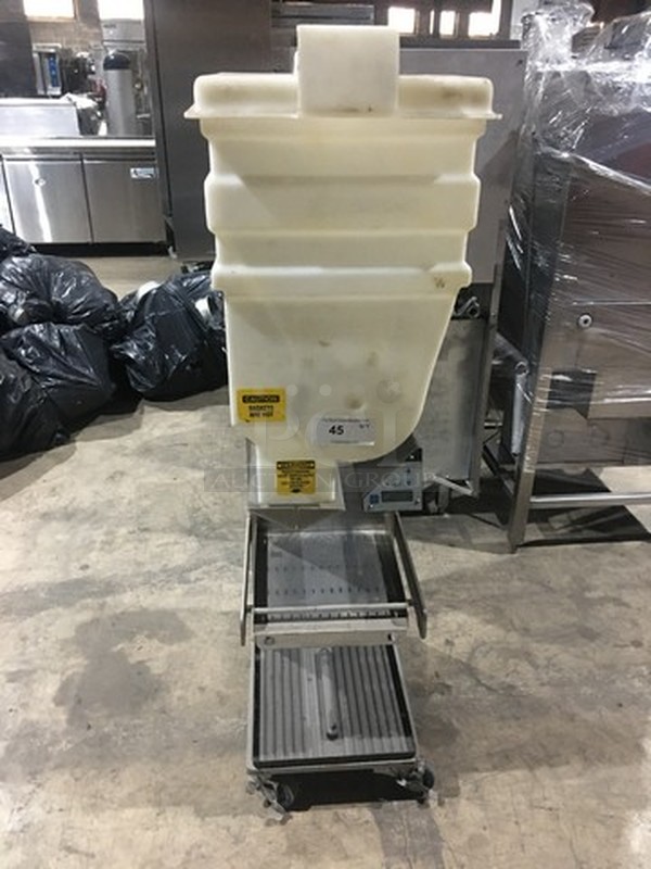 NICE! Automated Equipment Commercial Automated Fry Dispenser! All Stainless Steel Body! Model GDF14EL Serial 14ER1007B00998! 120V! On Commercial Casters!