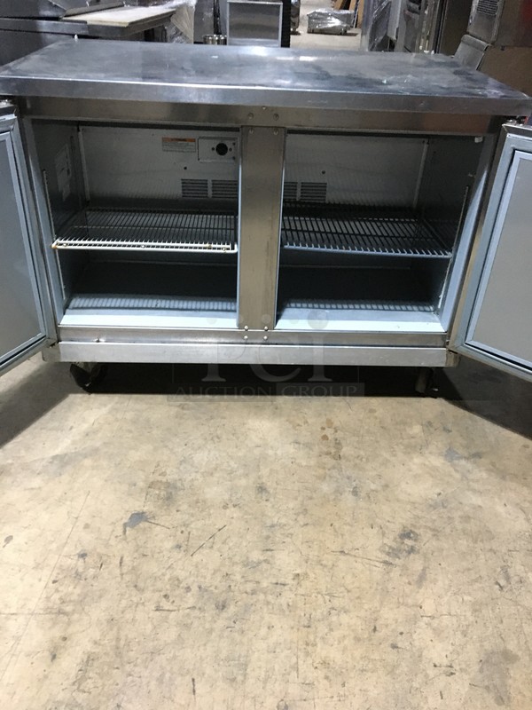 Beverage Air Commercial Refrigerated 2 Door Undercounter Cooler! With Poly Coated Racks! All Stainless Steel! Model WTR48A Serial 10901550! 115V 1Phase! On Commercial Casters! - Image 5 of 8