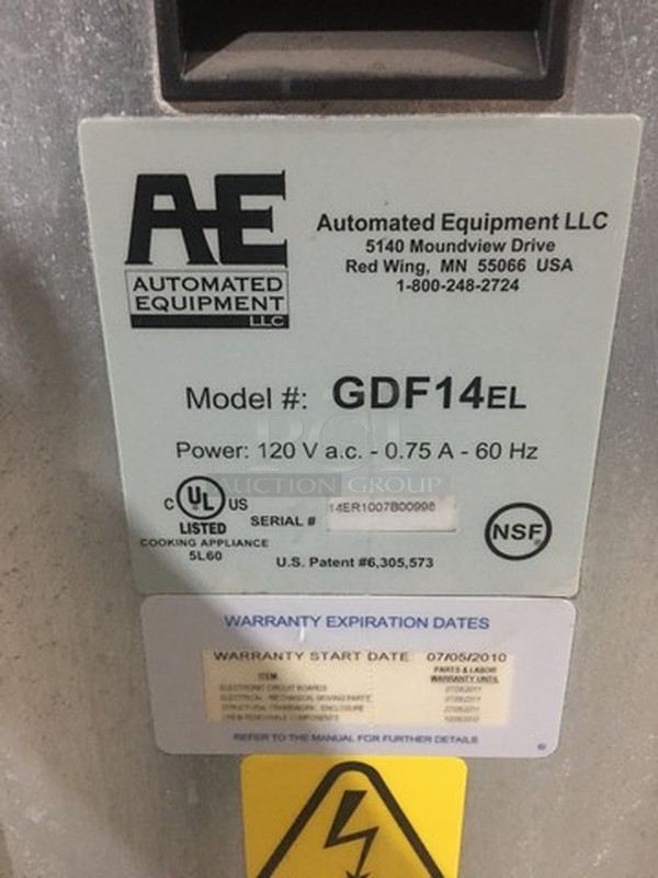 NICE! Automated Equipment Commercial Automated Fry Dispenser! All Stainless Steel Body! Model GDF14EL Serial 14ER1007B00998! 120V! On Commercial Casters! - Image 8 of 9