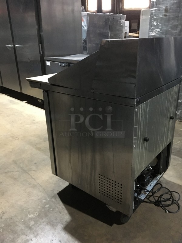 True Commercial Refrigerated Sandwich Prep Table! With Underneath Storage Space! With Commercial Cutting Board! Model TSSU2712MC Serial 7136604! 115V 1Phase! On Commercial Casters! - Image 4 of 10
