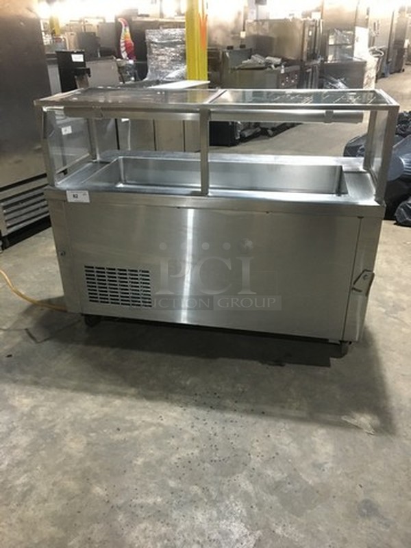 Precision Refrigerated Cold Pan! All Stainless! With Sneeze Guard! With Underneath Storage Shelves! On Commercial Casters! 115V 1 Phase! 