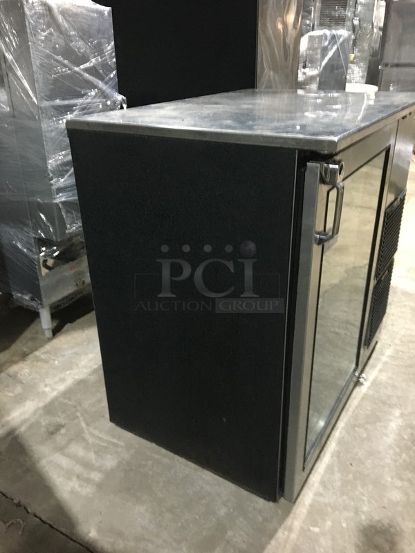 Glastender Commercial Single Door Refrigerated Bar Back Merchandiser! With Poly Coated Rack! Model BB36R1XSR Serial 134140480N! 115V 1Phase! - Image 2 of 9