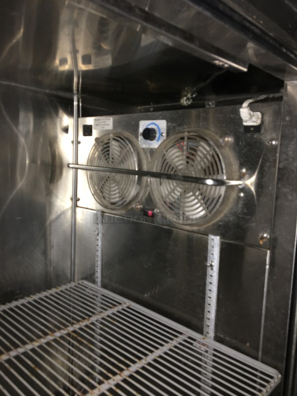 Glastender Commercial Single Door Refrigerated Bar Back Merchandiser! With Poly Coated Rack! Model BB36R1XSR Serial 134140480N! 115V 1Phase! - Image 6 of 9