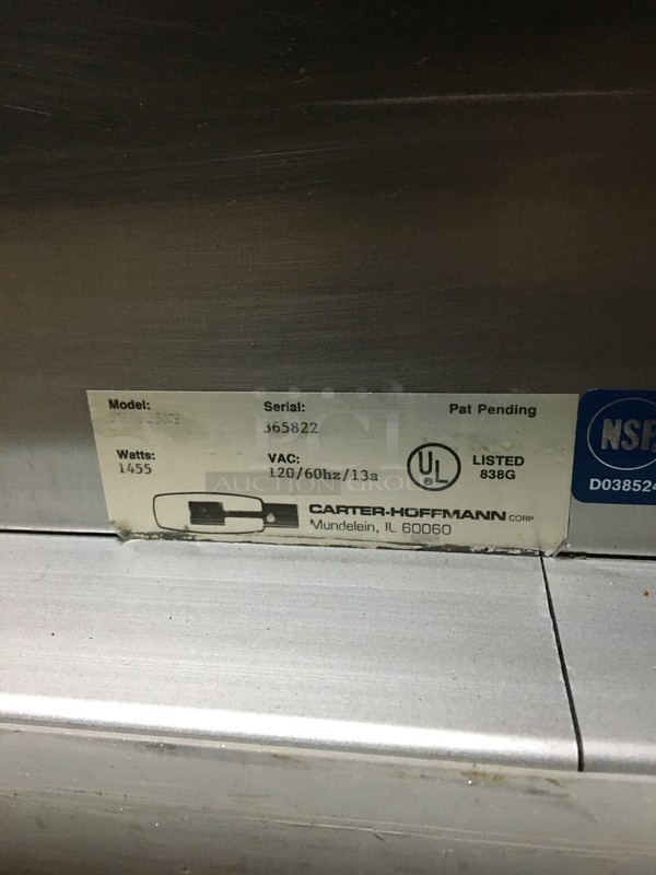 Carter Hoffmann Stainless Steel Food Warming/Holding Cabinet! Holds Full Size Trays! Model PH1825NY Serial 365822! 120V! On Commercial Casters!  - Image 8 of 9