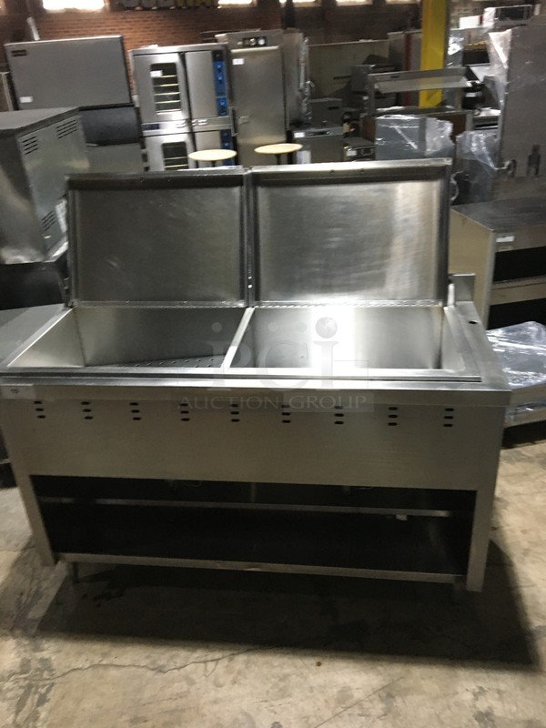 Kevy Commercial Dual Bay Natural Gas Powered Meat Steamer/Holder! Great For Pastrami & Deli Meats! With Backsplash! All Stainless Steel!  - Image 5 of 10