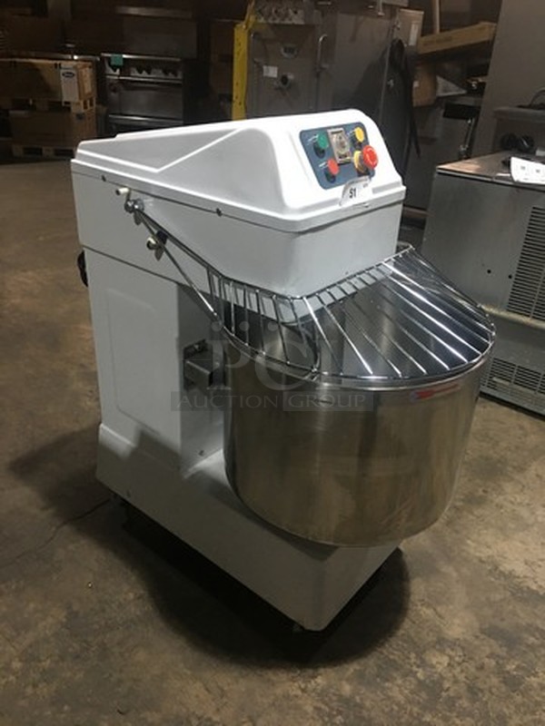 Sweet! Commercial Floor Model 1 1/2 Bag Spiral Mixer! Model HS60! 220V 1 Phase! Tested & Working! Please Call Or Text 646-245-6779 For Video!   - Image 3 of 10