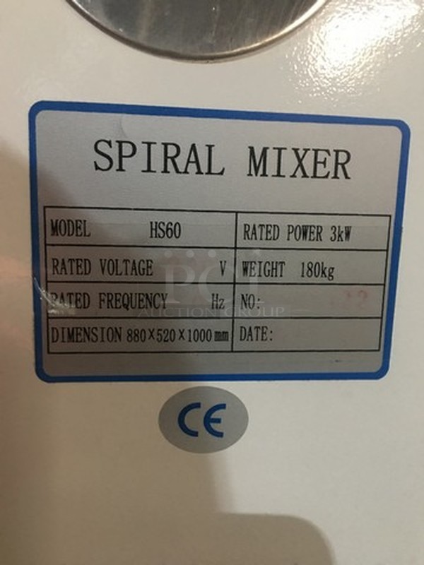 Sweet! Commercial Floor Model 1 1/2 Bag Spiral Mixer! Model HS60! 220V 1 Phase! Tested & Working! Please Call Or Text 646-245-6779 For Video!   - Image 8 of 10