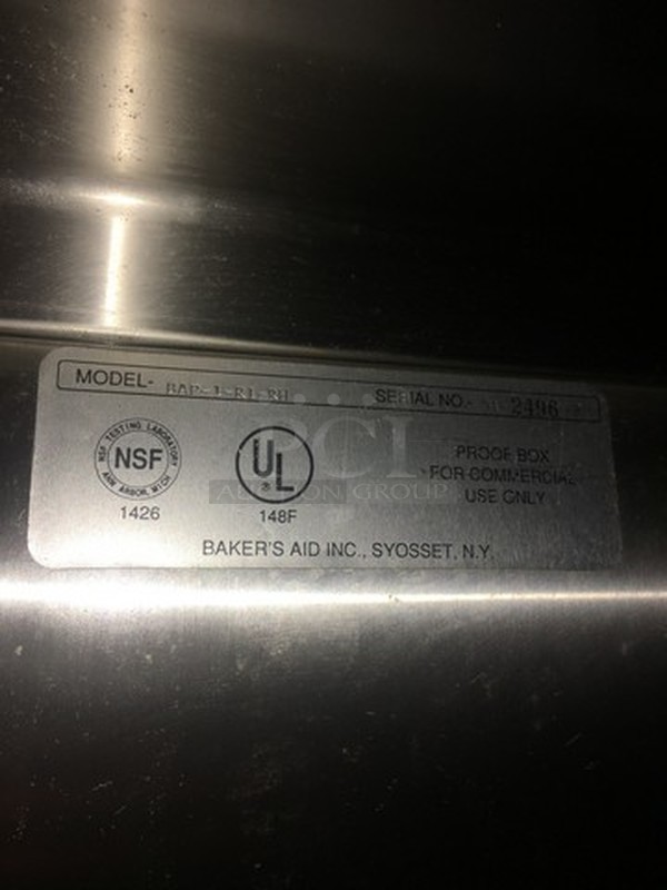 Bakers Aid One Door Roll In Rack Proofer! Model BAP-1-RI-RH Serial 012496!  - Image 8 of 9