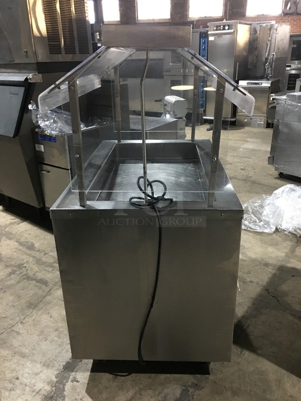 Colorpoint Commercial Refrigerated Cold Pan! With Sneeze Guard! With Storage Space Underneath! All Stainless Steel! 120V 1Phase! On Commercial Casters! - Image 2 of 8
