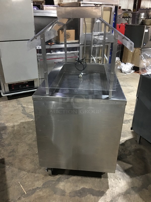Colorpoint Commercial Refrigerated Cold Pan! With Sneeze Guard! With Storage Space Underneath! All Stainless Steel! 120V 1Phase! On Commercial Casters! - Image 4 of 8