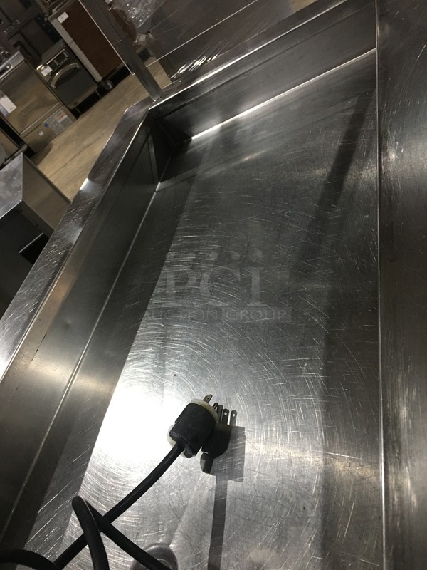 Colorpoint Commercial Refrigerated Cold Pan! With Sneeze Guard! With Storage Space Underneath! All Stainless Steel! 120V 1Phase! On Commercial Casters! - Image 5 of 8