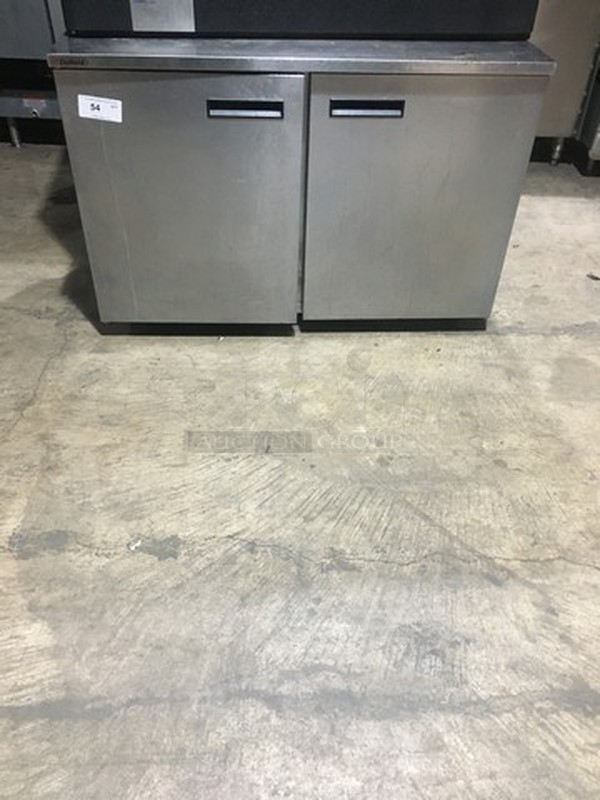 Delfield 2 Door Refrigerated Lowboy/Worktop Cooler! All S.S.! Model UC4048STAR Serial 1402152000723! 115V 1 Phase! On Casters! 