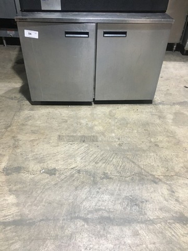 Delfield 2 Door Refrigerated Lowboy/Worktop Cooler! All S.S.! Model UC4048STAR Serial 1402152000723! 115V 1 Phase! On Casters!  - Image 1 of 9