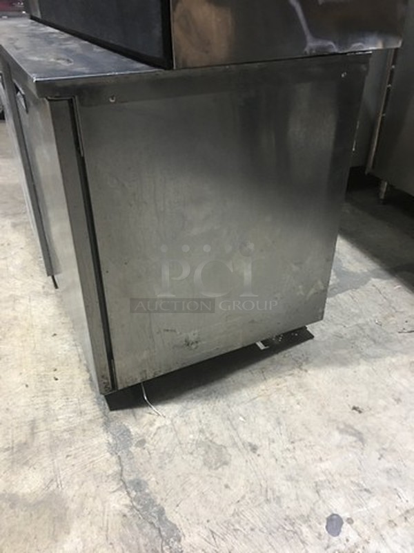 Delfield 2 Door Refrigerated Lowboy/Worktop Cooler! All S.S.! Model UC4048STAR Serial 1402152000723! 115V 1 Phase! On Casters!  - Image 3 of 9