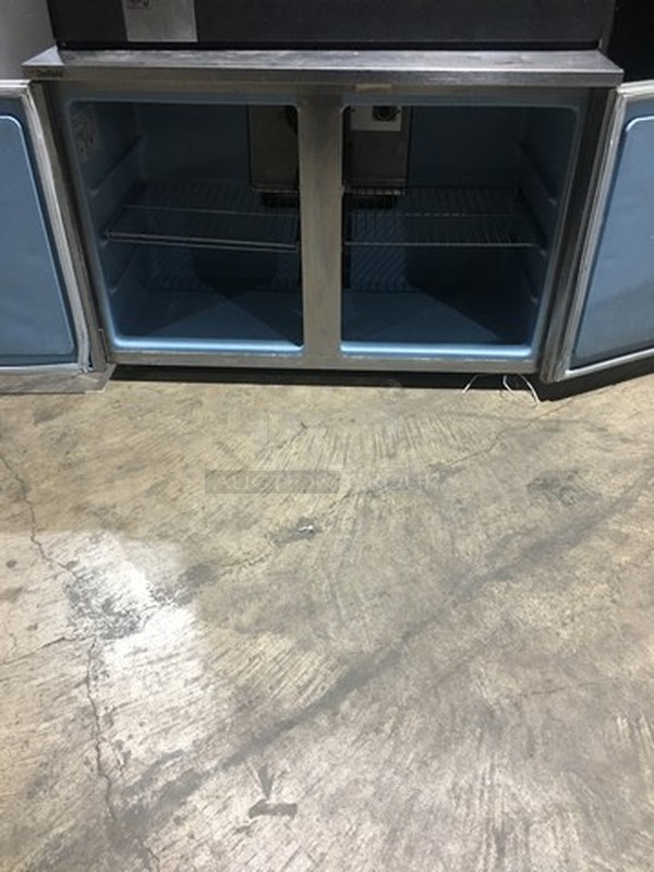 Delfield 2 Door Refrigerated Lowboy/Worktop Cooler! All S.S.! Model UC4048STAR Serial 1402152000723! 115V 1 Phase! On Casters!  - Image 5 of 9