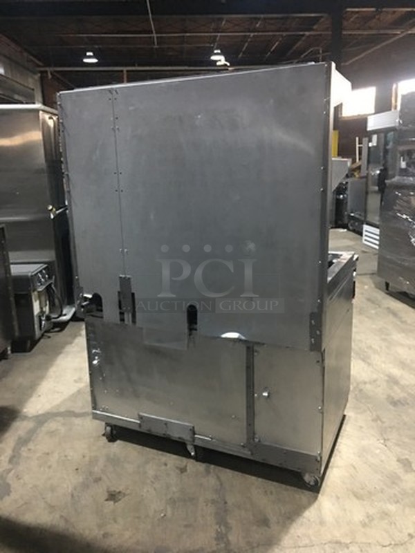 Nice! Vulcan Heavy Duty Natural Gas Powered Char Grill Broiler With Full Size Oven Underneath! With Raised Back Splash With Double Shelf! On Commercial Casters!   - Image 3 of 12