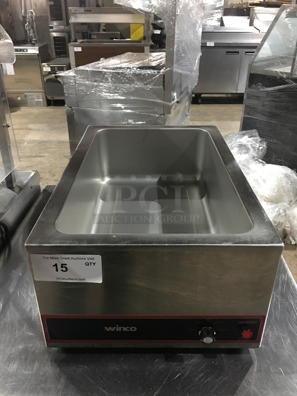 Winco Commercial Countertop Food Warmer! All Stainless Steel! Model FWS500 Serial FWS50010034339! 120V!