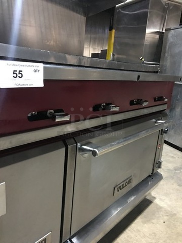 Nice! Vulcan Heavy Duty Natural Gas Powered Char Grill Broiler With Full Size Oven Underneath! With Raised Back Splash With Double Shelf! On Commercial Casters!   - Image 12 of 12