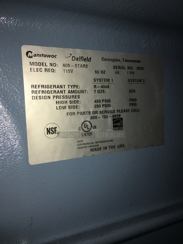 Wow! Delfield One Door Refrigerated Lowboy Cooler! Model 406-Star2 Serial 0630! 115V 1 Phase! On Casters!  - Image 6 of 7