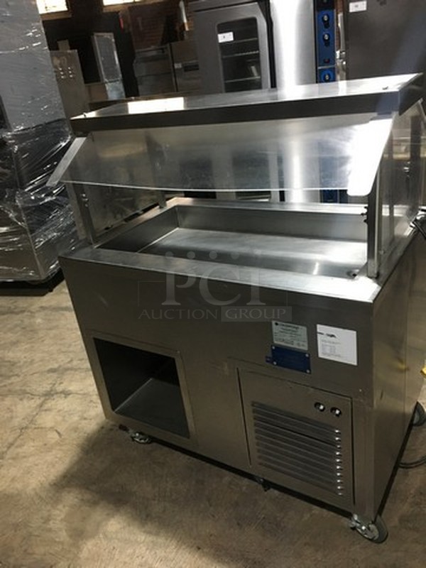 Sweet! Color Point Refrigerated Salad Bar/Cold Pan! With Full Sneeze Guard! 115V 1 Phase! On Commercial Casters!  - Image 3 of 9