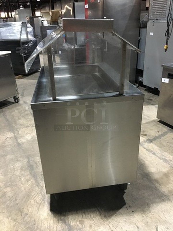 Sweet! Color Point Refrigerated Salad Bar/Cold Pan! With Full Sneeze Guard! 115V 1 Phase! On Commercial Casters!  - Image 4 of 9