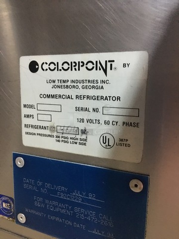 Sweet! Color Point Refrigerated Salad Bar/Cold Pan! With Full Sneeze Guard! 115V 1 Phase! On Commercial Casters!  - Image 7 of 9