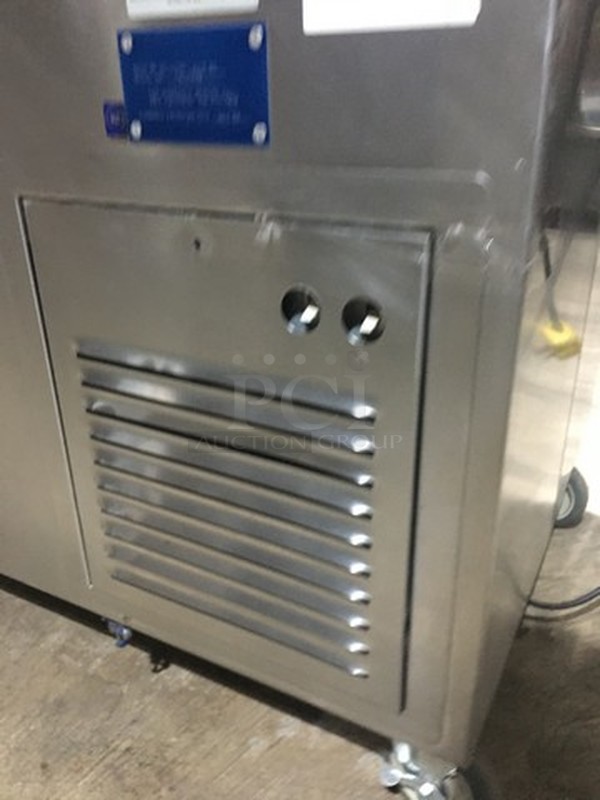 Sweet! Color Point Refrigerated Salad Bar/Cold Pan! With Full Sneeze Guard! 115V 1 Phase! On Commercial Casters!  - Image 8 of 9