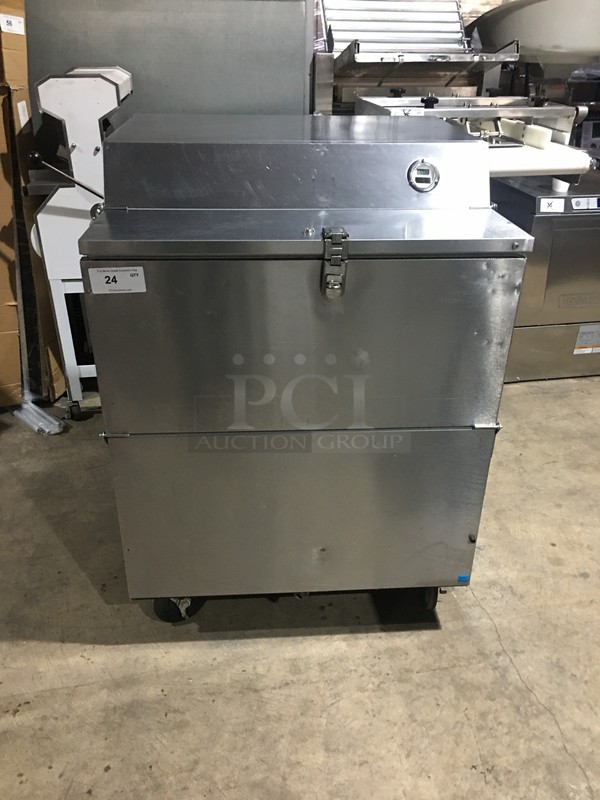 Beverage Air Commercial Milk Cooler! All Stainless Steel! Model SMF34Y1S Serial 9704048! 115V 1Phase! On Commercial Casters!