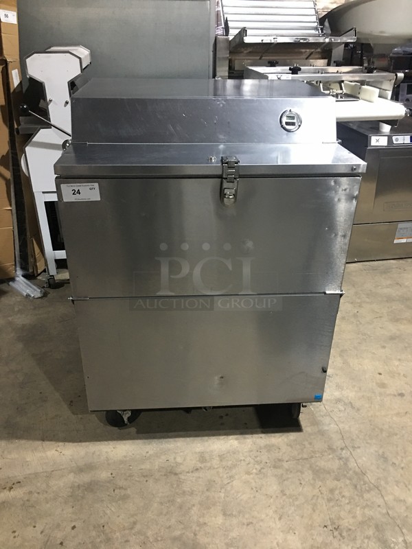Beverage Air Commercial Milk Cooler! All Stainless Steel! Model SMF34Y1S Serial 9704048! 115V 1Phase! On Commercial Casters! - Image 1 of 9