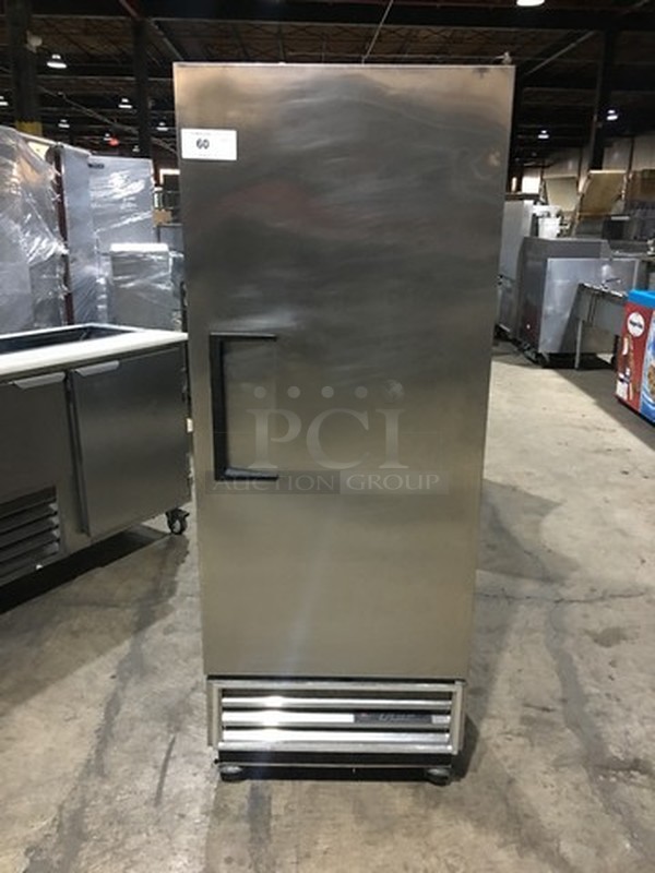 Sweet! True All Stainless Steel One Door Reach In Freezer! Model T12 Serial 5190475! 115V 1 Phase! On Casters! Works Great!  - Image 1 of 9