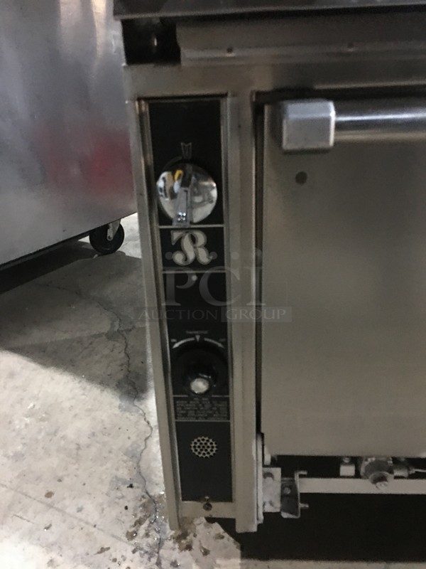 SWEET! Jade Range Commercial Natural Gas Powered 4 Burner Stove! With Full Size Oven Underneath! With Backsplash & Salamander Shelf Overhead! All Stainless Steel! On Commercial Casters! - Image 9 of 12