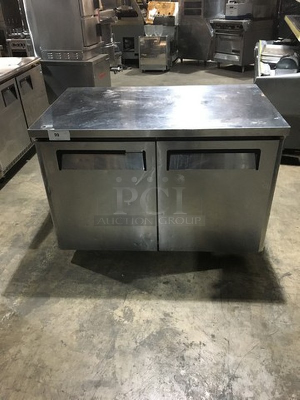 Turbo Air 2 Door Refrigerated Low Boy/Worktop Cooler! All Stainless Steel! Model MUR48! 115V 1 Phase! On Commercial Casters! 