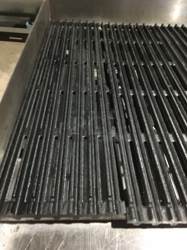AMAZING! Bakers Pride Commercial Countertop Natural Gas Powered Char Broiler! With Back & Side Splashes! All Stainless Steel! Model BPHCB2424I Serial 090081706007! On Legs! - Image 7 of 9