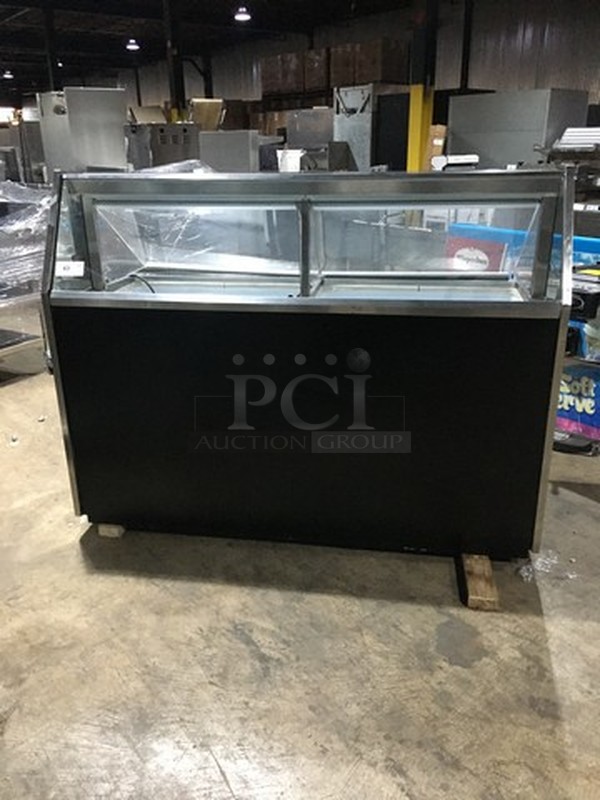 Nice! 6 Foot Ice Cream Dipping Cabinet! With 2 Back Closing Doors! 115V 1 Phase! 