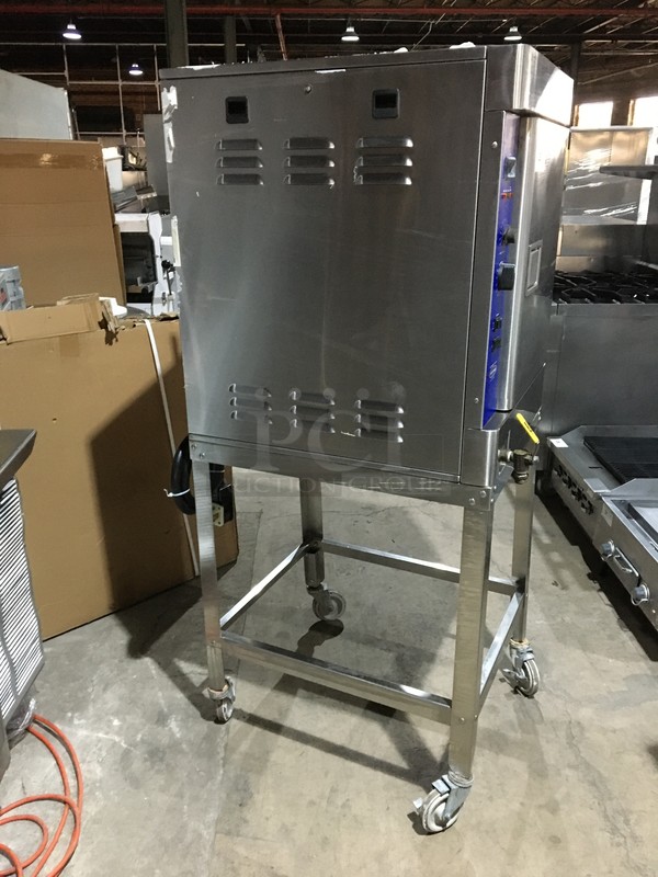 NICE! Stellar Steam Electric Powered Steam Cabinet! All Stainless Steel! On Stand With Casters! Model CAPELLA6 Serial 030506072! 208V 3 Phase! On Commercial Casters! - Image 2 of 11