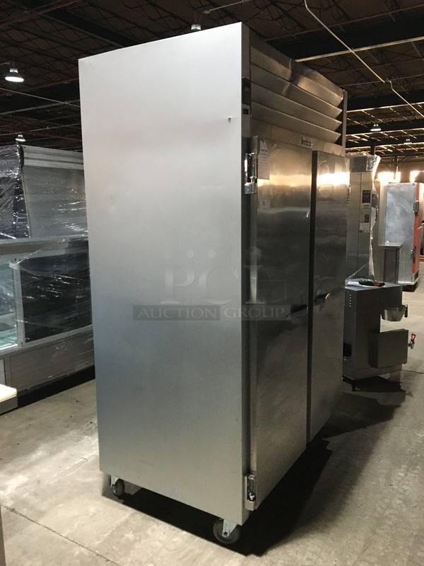Traulsen Commercial 2 Door Reach In Refrigerator! With Poly Coated Racks! All Stainless Steel! Model G20010 Serial T173370H01! 115V 1Phase! On Commercial Casters!  - Image 2 of 10