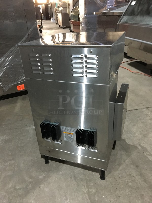 Bunn Commercial Countertop Dual Coffee Brewing Machine! With Hot Water Dispenser! All Stainless Steel! Model DUALSHDBC Serial DUAL141702! 120/208V 1Phase! On Legs!  - Image 3 of 8