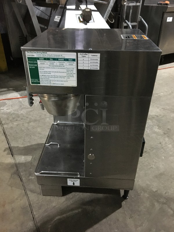 Bunn Commercial Countertop Dual Coffee Brewing Machine! With Hot Water Dispenser! All Stainless Steel! Model DUALSHDBC Serial DUAL141702! 120/208V 1Phase! On Legs!  - Image 4 of 8