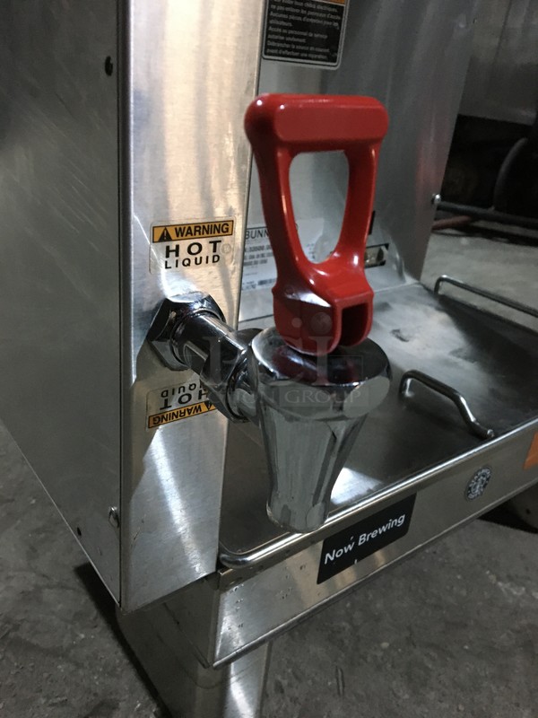 Bunn Commercial Countertop Dual Coffee Brewing Machine! With Hot Water Dispenser! All Stainless Steel! Model DUALSHDBC Serial DUAL141702! 120/208V 1Phase! On Legs!  - Image 6 of 8