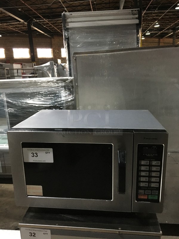 Panasonic Commercial Countertop Microwave Oven! All Stainless Steel! With View Through Door! Model NE1054T! 120V 1Phase! - Image 1 of 9