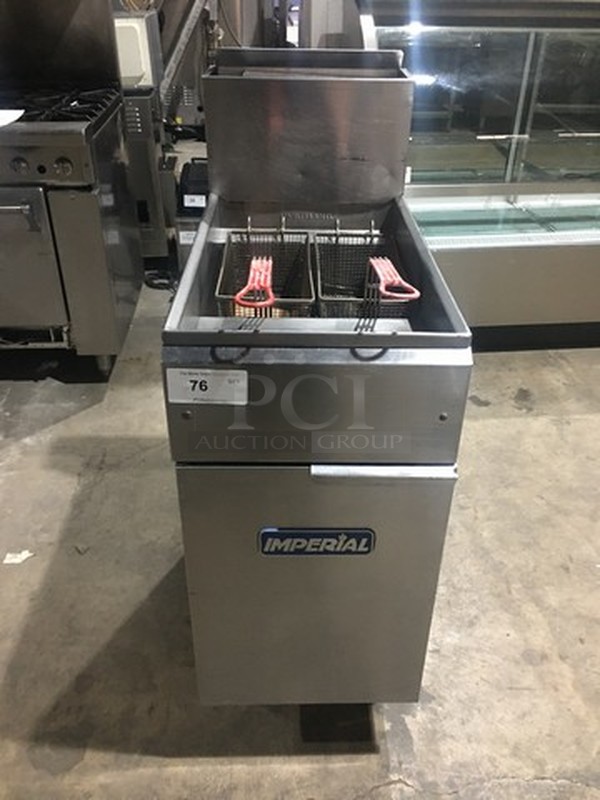 Nice! Imperial Natural Gas Powered Deep Fat Fryer! With Metal Baskets! On Legs! 