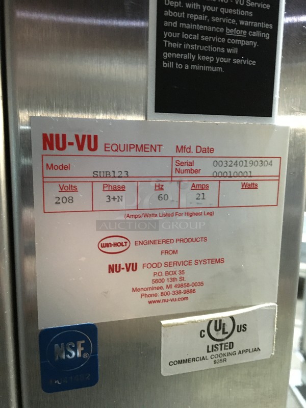 GREAT! Nuvu Double Deck Convection Oven/Proofer Combo! With View Through Doors! All Stainless Steel! Model SUB123 Serial 00324019030400010001! 208V 3+N Phase! On Commercial Casters! - Image 6 of 12