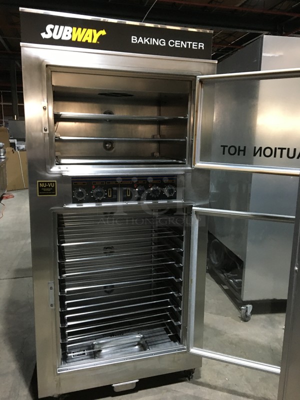 GREAT! Nuvu Double Deck Convection Oven/Proofer Combo! With View Through Doors! All Stainless Steel! Model SUB123 Serial 00324019030400010001! 208V 3+N Phase! On Commercial Casters! - Image 7 of 12